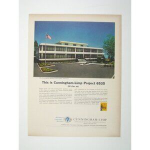 Vintage 1960s Cunningham-Limp Project 6535 Ad Print Birmingham Michigan